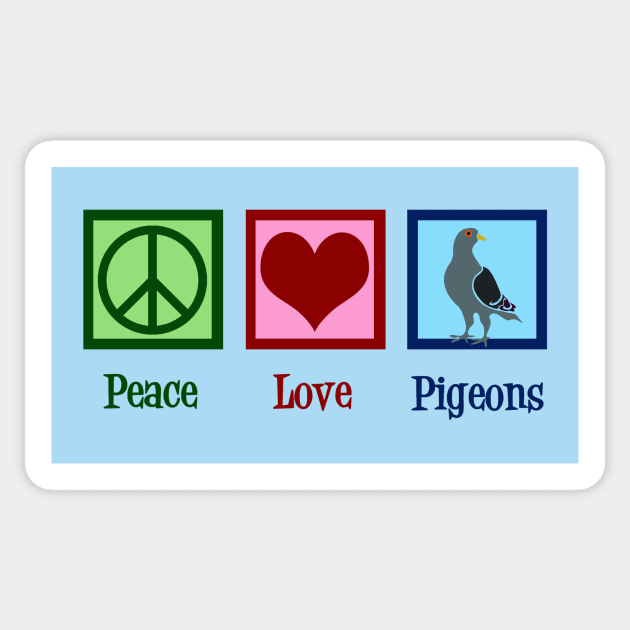 Peace Love Pigeons Sticker by epiclovedesigns